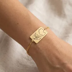 Engraved Country Map Bracelet | Meaningful Jewelry