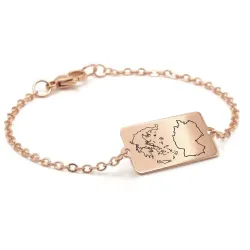 Engraved Country Map Bracelet | Meaningful Jewelry