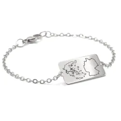 Engraved Country Map Bracelet | Meaningful Jewelry