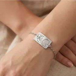 Engraved Country Map Bracelet | Meaningful Jewelry