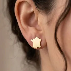 Cut Country Map Stud Earrings | Modern Unique Style