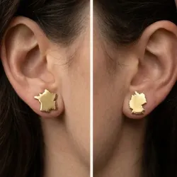 Cut Country Map Stud Earrings | Modern Unique Style