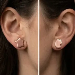 Cut Country Map Stud Earrings | Modern Unique Style