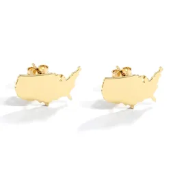 Cut Country Map Stud Earrings | Modern Unique Style