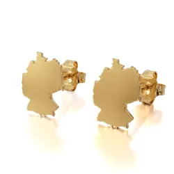Cut Country Map Stud Earrings | Modern Unique Style