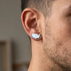 Cut Country Map Stud Earrings | Modern Unique Style