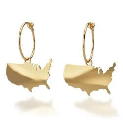 Κρεμαστά Σκουλαρίκια Χάρτης Χώρας | Κομψό Στυλ