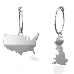 Drop Earrings Country Map | Elegant Unique Style