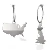 Drop Earrings Country Map | Elegant Unique Style