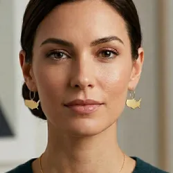 Drop Earrings Country Map | Elegant Unique Style