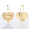 Engraved Country Map Drop Earrings | Elegant Style