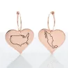 Engraved Country Map Drop Earrings | Elegant Style