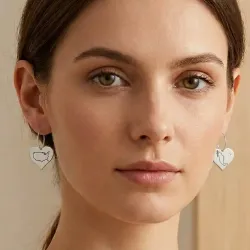 Engraved Country Map Drop Earrings | Elegant Style