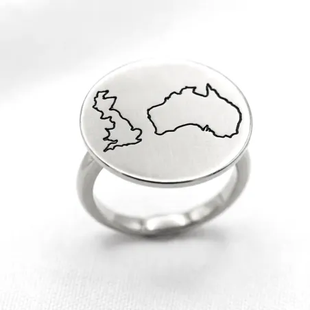 Engraved Country Map Ring | Meaningful Unique Style