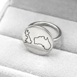 Engraved Country Map Ring | Meaningful Unique Style
