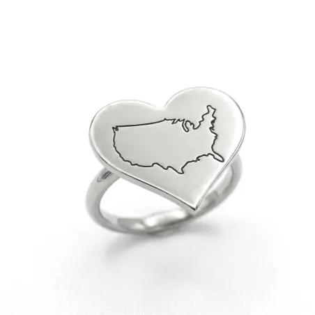 Engraved Country Map Ring | Meaningful Unique Style