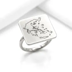 Engraved Country Map Ring | Meaningful Unique Style