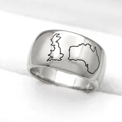 Engraved Country Map Ring | Meaningful Unique Style