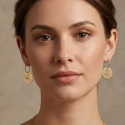 Engraved Country Map Drop Earrings | Elegant Style