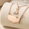 Sterling silver rose gold plated necklace with 2 maps of your favorite countries or regions