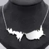 Sterling silver platinum  plated necklace with 2 maps of your favorite countries or regions