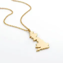 Sterling silver gold plated pendant with cut out map of your favorite country or region