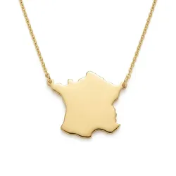 Ασημένιο ροζ επιχρυσωμένο κολιέ με κομμένο χάρτη της αγαπημένης σας χώρας ή περιοχής