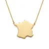 Sterling silver rose gold plated necklace with cut out map of your favorite country or region