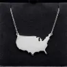 Sterling silver platinum plated necklace with cut out map of your favorite country or region