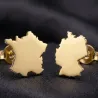 Cut Country Map Stud Earrings | Modern Unique Style