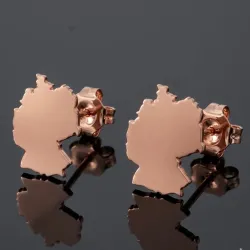 Cut Country Map Stud Earrings | Modern Unique Style