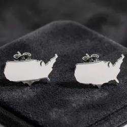 Cut Country Map Stud Earrings | Modern Unique Style