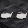 Cut Country Map Stud Earrings | Modern Unique Style