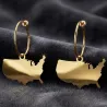 Drop Earrings Country Map | Elegant Unique Style