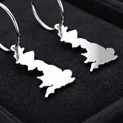 Drop Earrings Country Map | Elegant Unique Style