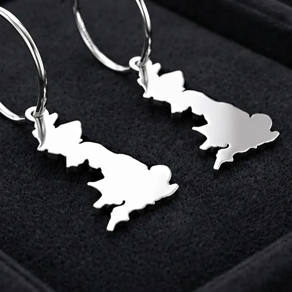 Drop Earrings Country Map | Elegant Unique Style