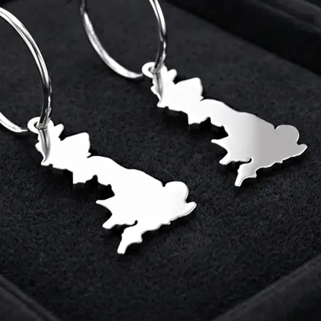 Drop Earrings Country Map | Elegant Unique Style