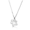 Sterling silver platinum plated dog-cat paw necklace with engraved name of your favorite pet