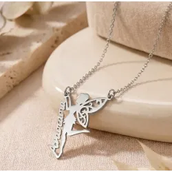 Ασημένιο επιπλατινωμένο κολιέ νεράιδα με όνομα