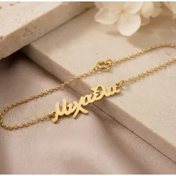 Silver gold plated bracelet with your name
