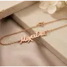 Silver rose gold plated bracelet with your name