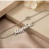 Silver platinum plated bracelet with your name