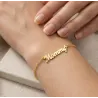 Silver gold plated Mommy bracelet with chain
