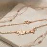 Silver rose gold plated Mommy bracelet with chain