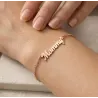 Silver rose gold plated Mommy bracelet with chain