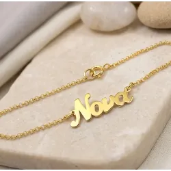 Silver Nona bracelet with chain, gold plated