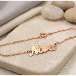 Silver Nona bracelet with chain, rose gold plated