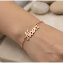 Silver Nona bracelet with chain, rose gold plated