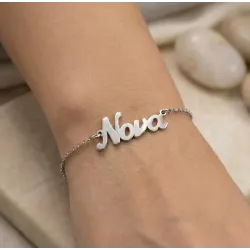 Silver Nona bracelet with chain, plated