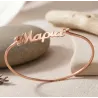 Silver rose gold plated cuff bracelet with your name